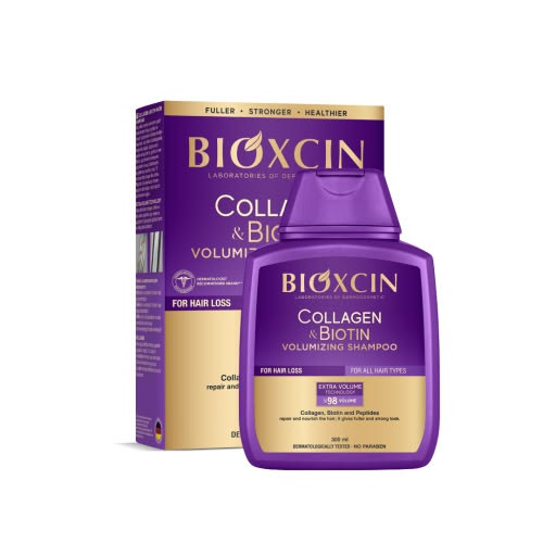 شامپو بیوکسین BIOXCIN حاوی کلاژن و بیوتین حجم 300 میل