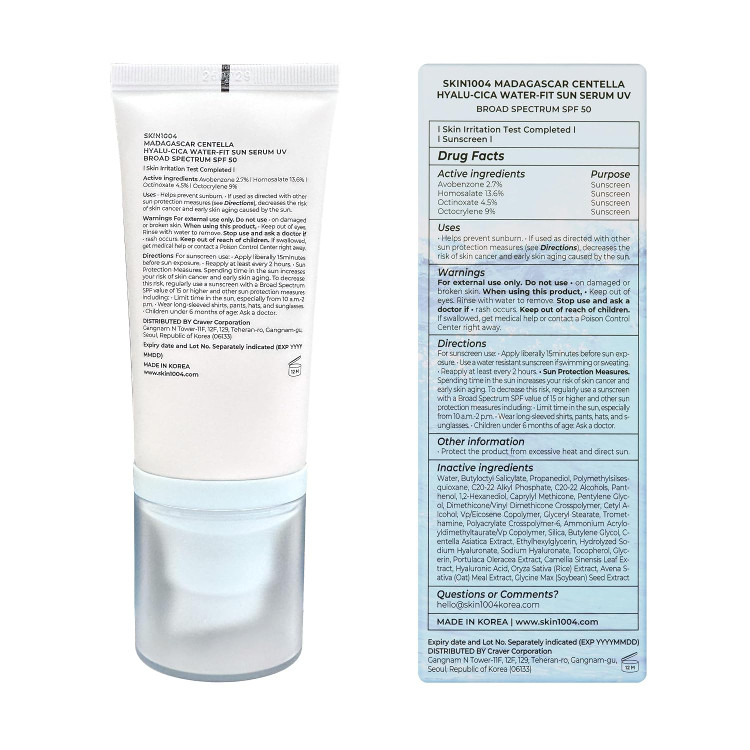 کرم ضد آفتاب بی رنگ سنتلا مدل Hyalu-Cica با SPF 50 حجم 50 میلی لیتر
