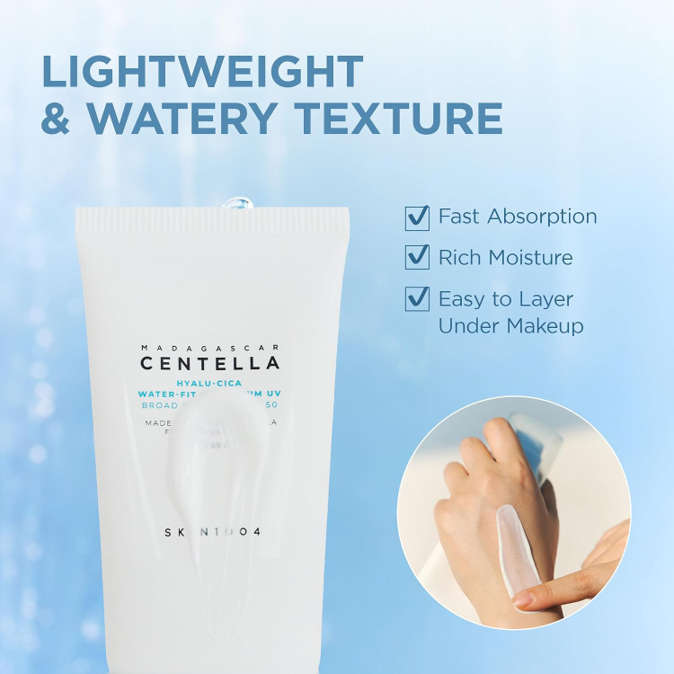 کرم ضد آفتاب بی رنگ سنتلا مدل Hyalu-Cica با SPF 50 حجم 50 میلی لیتر